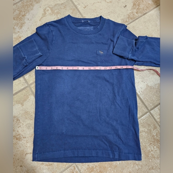 Vintage Abercrombie & Fitch Blue Pullover Men Medium Muscle Blue Preppy Classic - Picture 4 of 6